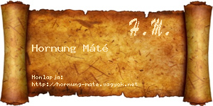 Hornung Máté névjegykártya