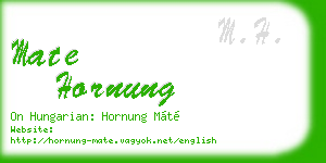 mate hornung business card