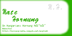 mate hornung business card